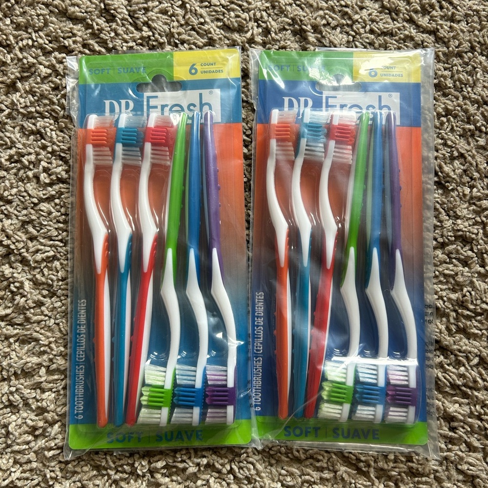Dr. Fresh Extreme Value Toothbrushes (Soft, 6 Count) - Set of 2 Packs